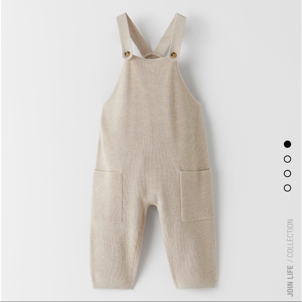 ZARA waffle knit overalls